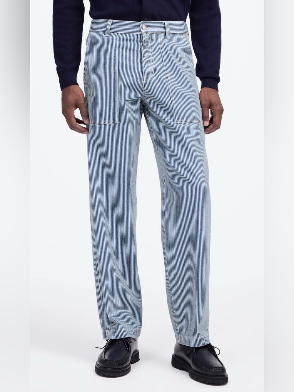 Madewell Men's Light Blue Pinstripe Workwear Pants